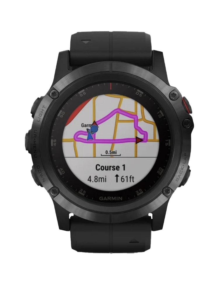 Garmin Fenix 5X Plus Sapphire GPS smartwatch with black band, Garmin Certified Refurbished
