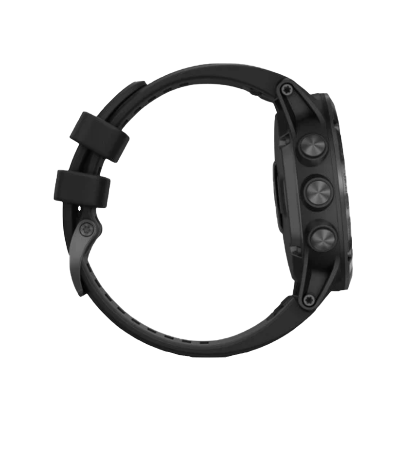 Garmin Fenix 5X Plus Sapphire GPS smartwatch with black band, certified refurbished