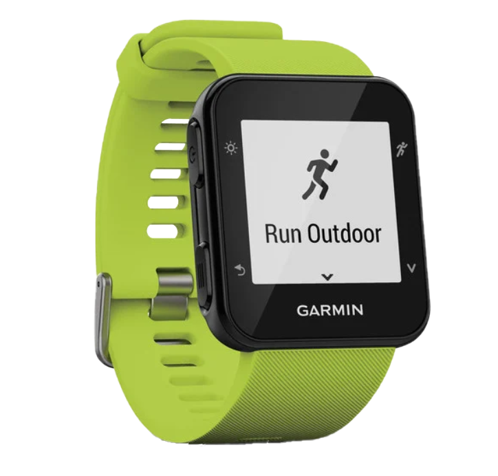 Garmin Forerunner 35 GPS fitness smartwatch with green band, certified refurbished