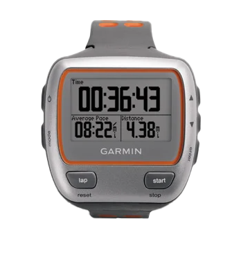 Garmin Forerunner 310XT GPS smartwatch, gray case with orange accents, Garmin certified refurbished