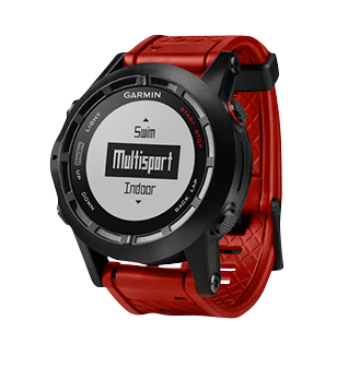 Garmin Fenix 2 SE GPS smartwatch with black bezel and red band, refurbished