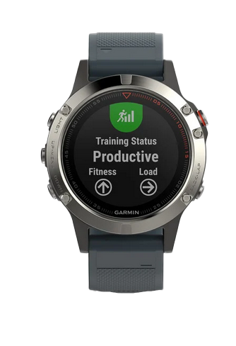 Garmin Fenix 5, Silver with Granite Blue Band, GPS Smartwatch (Garmin Certified Refurbished) by Garmin