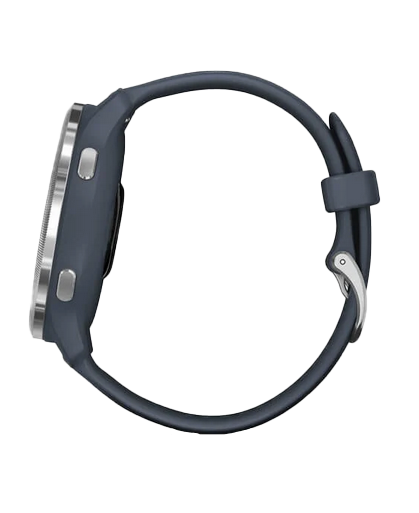 Gamin Venu 2 - Silver Stainless Steel Bezel with Granite Blue Case and Silicone Band (010-02430-00) by Garmin