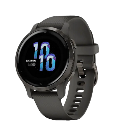 Garmin Venu 2S, Slate Stainless Steel Bezel with Graphite Case and Silicone Band (010-02429-00) by Garmin