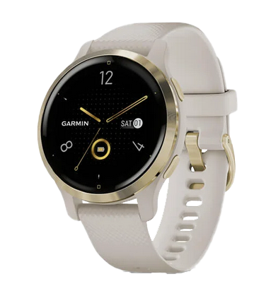 Garmin Venu 2S, Light Gold Stainless Steel Bezel with Light Sand Case and Silicone Band (010-02429-01) by Garmin