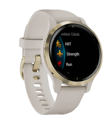 Garmin Venu 2S, Light Gold Stainless Steel Bezel with Light Sand Case and Silicone Band (010-02429-01) by Garmin