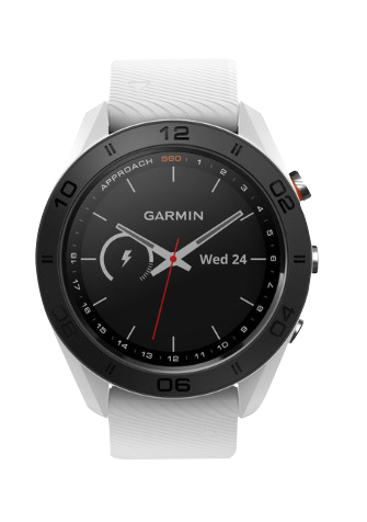 Garmin Approach S60 golf GPS smartwatch, white band with black bezel