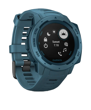 Garmin Instinct Lakeside Blue rugged GPS smartwatch, certified refurbished