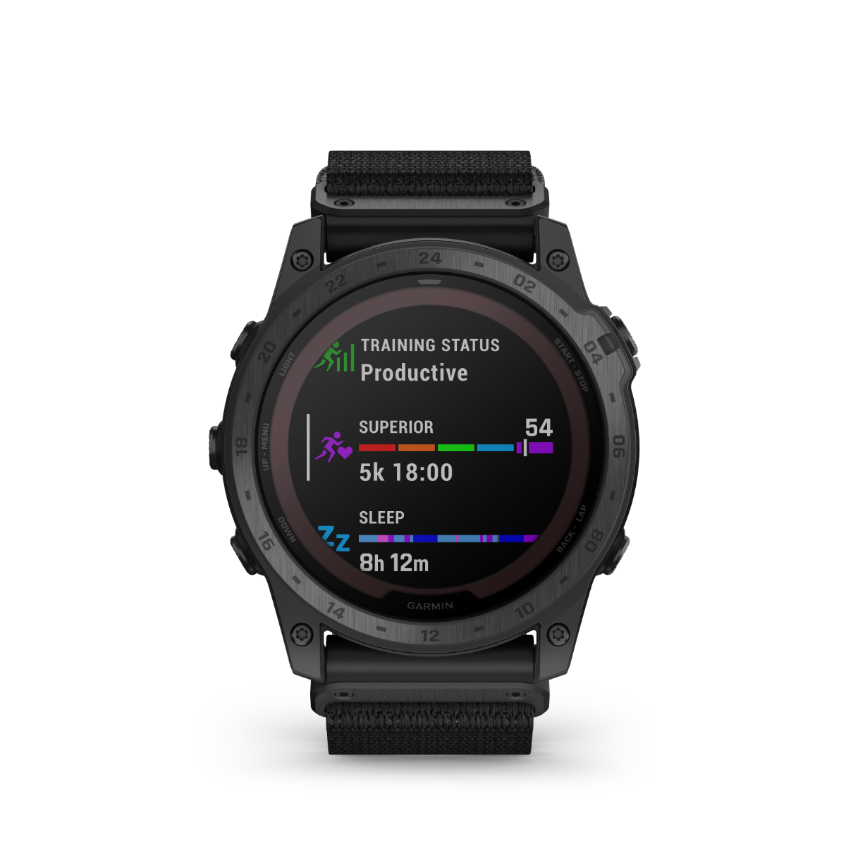 Garmin Tactix 7 Pro Edition smartwatch with black metal bezel and fabric strap