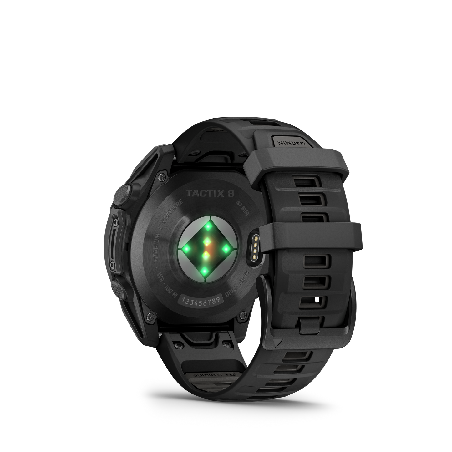 Garmin Tactix 8 AMOLED 47mm smartwatch with black silicone strap