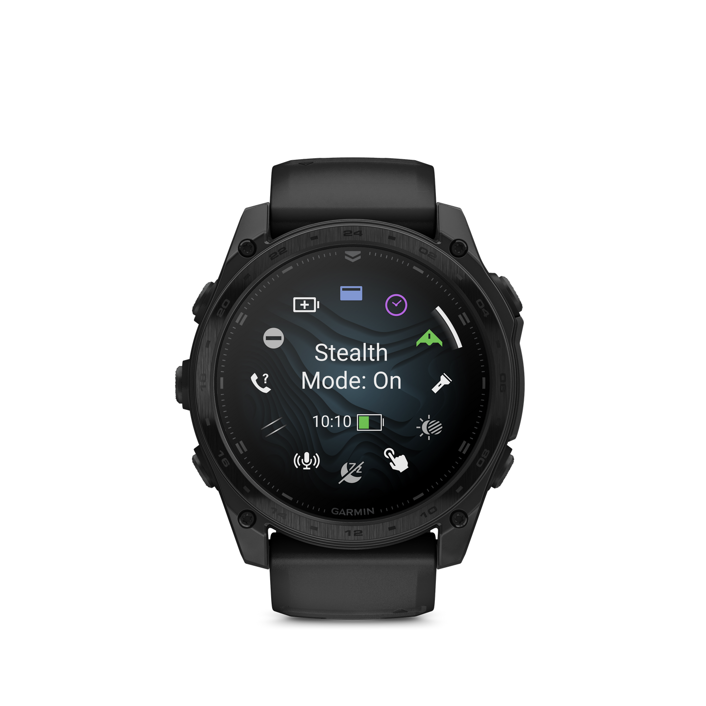 Garmin Tactix 8 AMOLED smartwatch, 51mm, black with Stealth Mode on