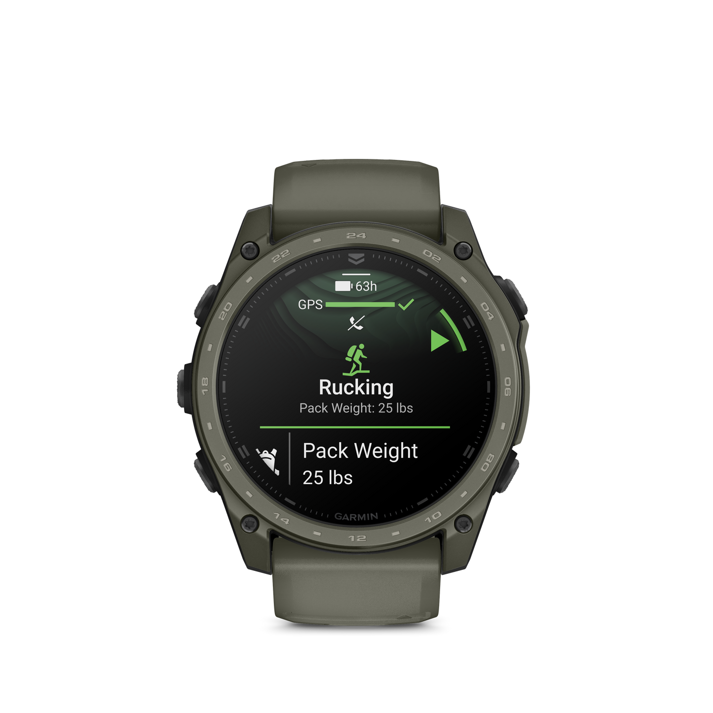 Garmin tactix 8 smartwatch, 51 mm AMOLED with olive drab Cerakote coating