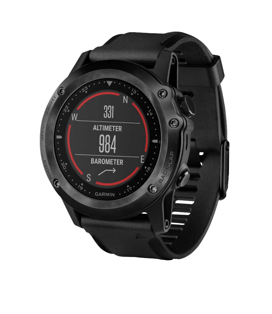 Garmin Tactix Bravo smartwatch with black silicone band