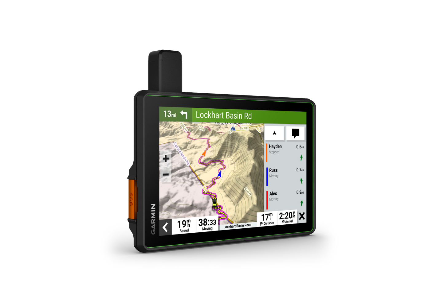 Garmin Tread SxS Edition GPS navigation device, rugged black with orange accent