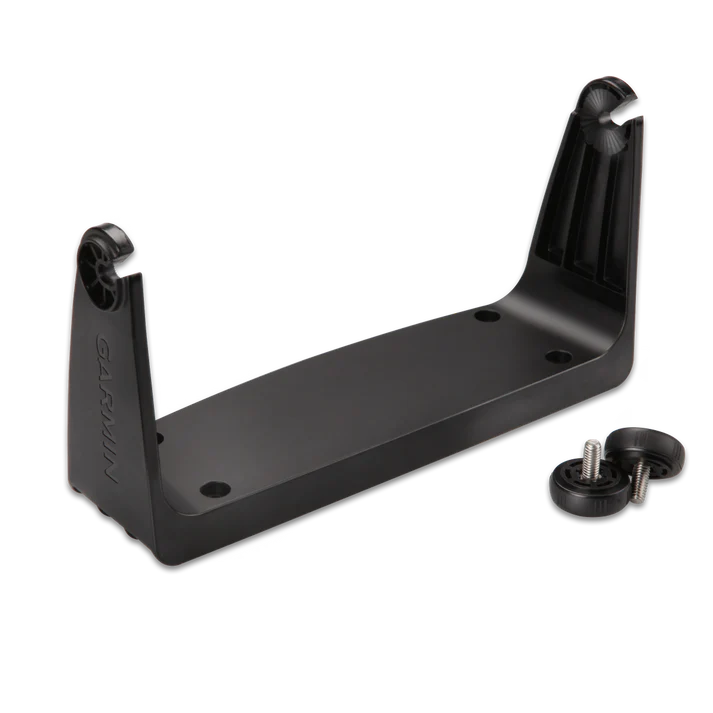 Garmin bail mount for GPSMAP 7x07; black plastic bracket with 2 knobs and screws