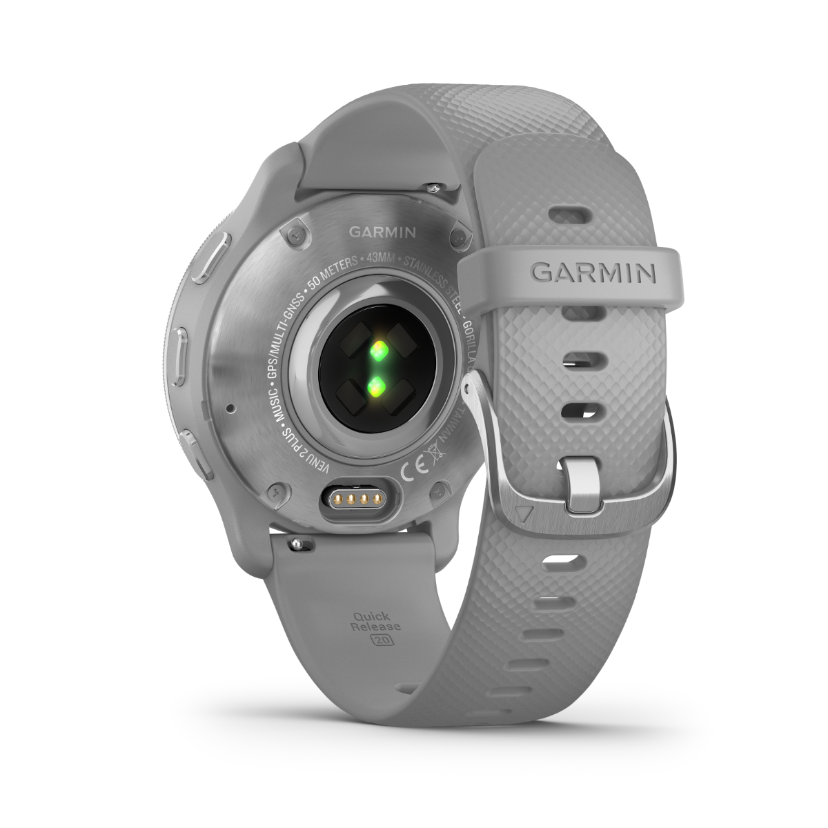 Garmin Venu 2 Plus smartwatch with stainless bezel, powder gray case and silicone band (Garmin Certified Refurbished)