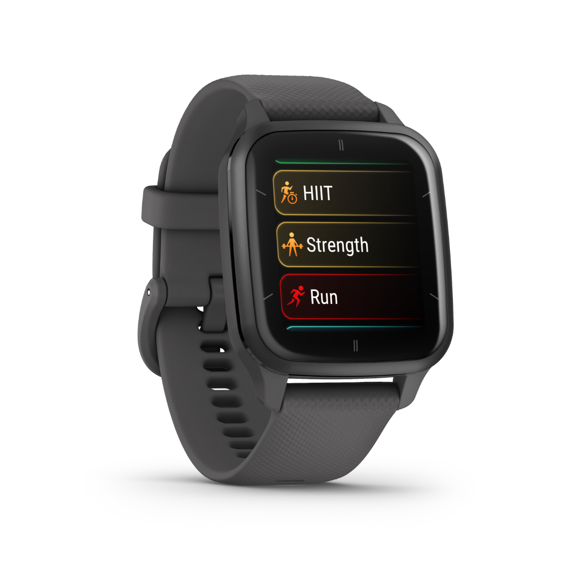 Garmin Venu Sq 2, Slate Aluminum Bezel with Shadow Gray Case and Silicone Band (010-02701-00) by Garmin