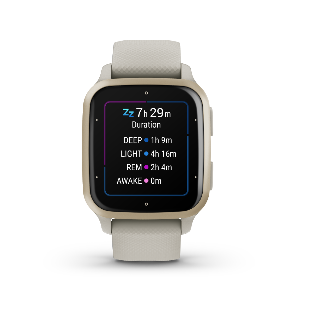 Garmin Venu Sq 2 Music, Cream Gold Aluminum Bezel with French Gray Case and Silicone Band (010-02700-02) by Garmin