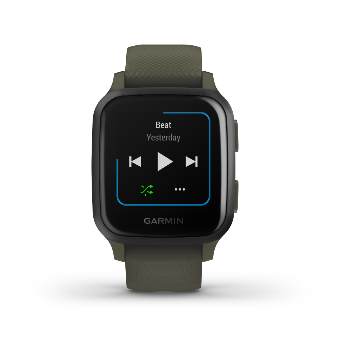 Garmin Venu Sq Music, GPS Smartwatch Moss with Slate Bezel (010-02426-03) by Garmin