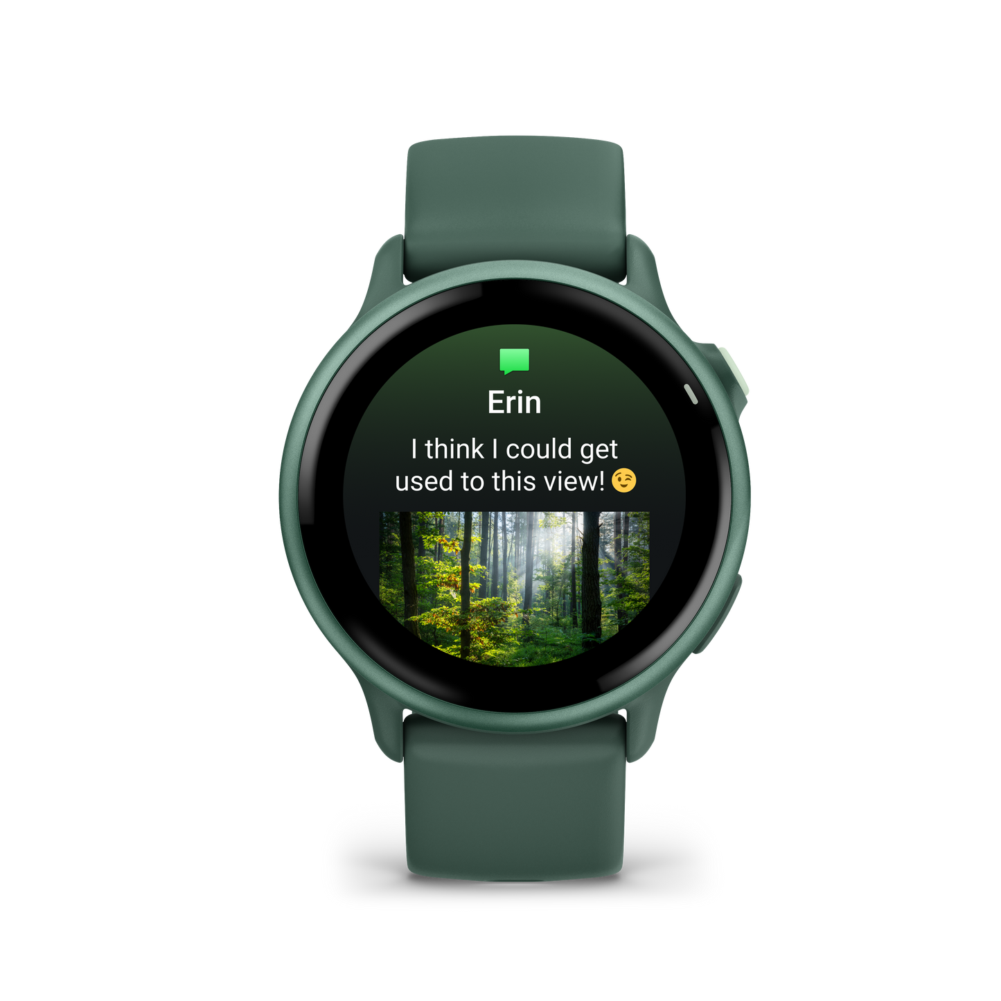 Garmin Vivoactive 6 smartwatch in Metallic Jasper Green with Jasper Green band