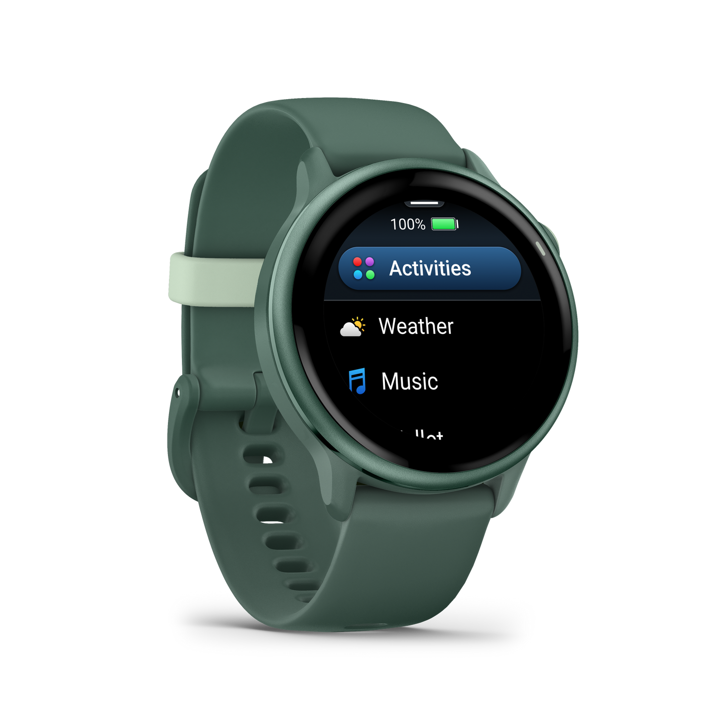 Garmin Vivoactive 6 smartwatch in Metallic Jasper Green with Jasper Green band
