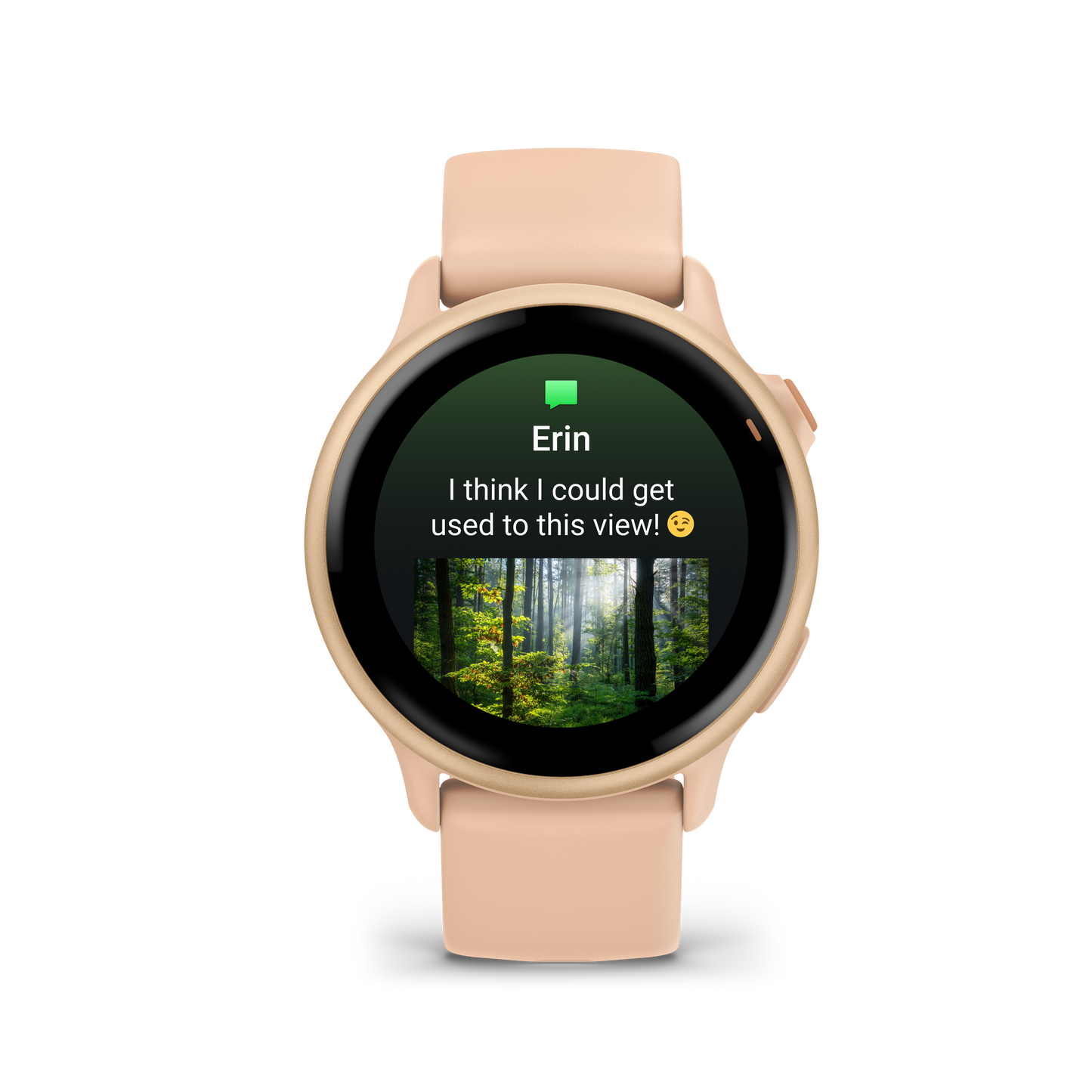 Garmin Vivoactive 6 smartwatch, Metallic Pink Dawn body with Pink Dawn band