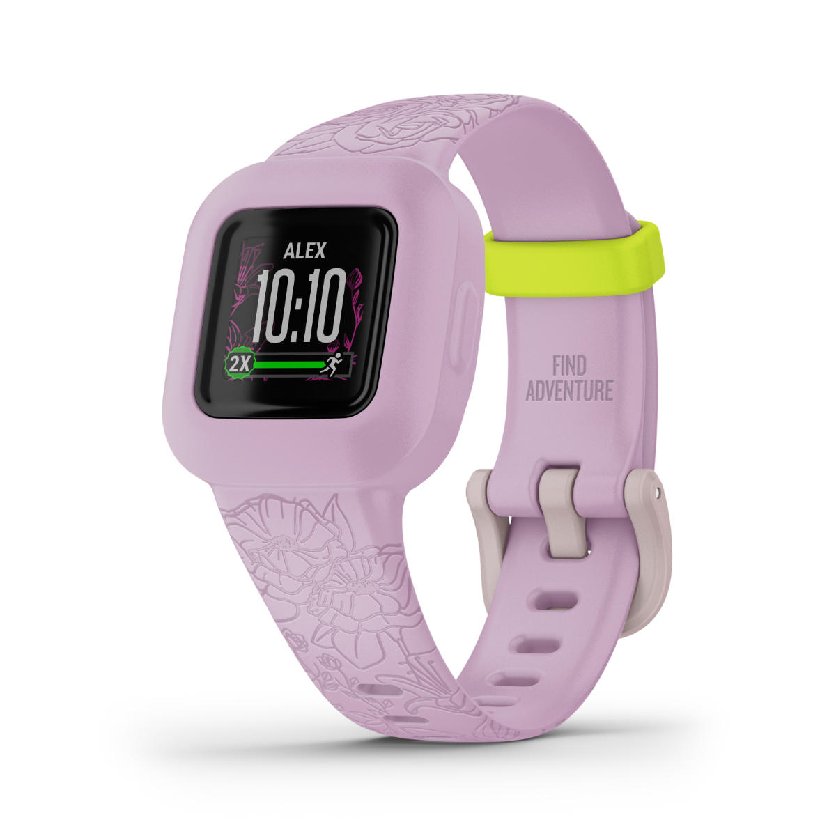Garmin vivofit jr. 3 Lilac Floral kid's activity tracker with floral band