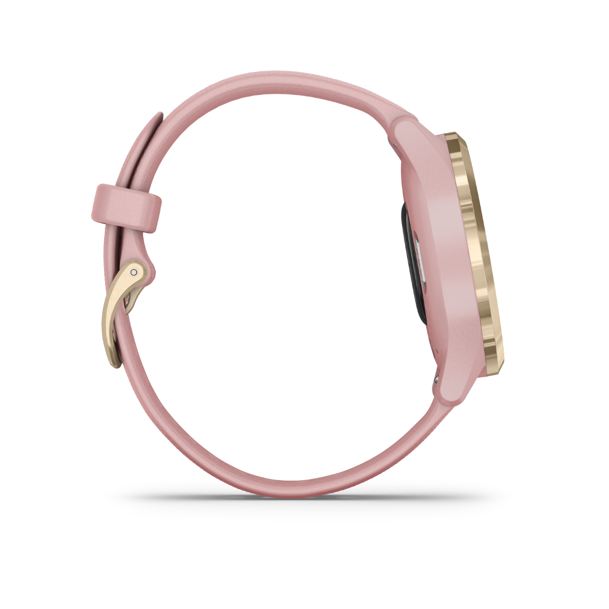 Garmin Vívomove 3S GPS smartwatch with light-gold case and dust-rose band
