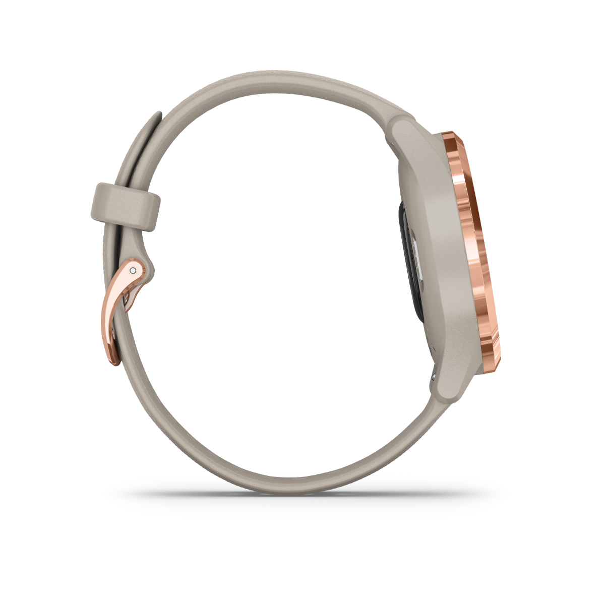 Garmin Vívomove 3S rose gold GPS smartwatch with light sand band, certified refurbished