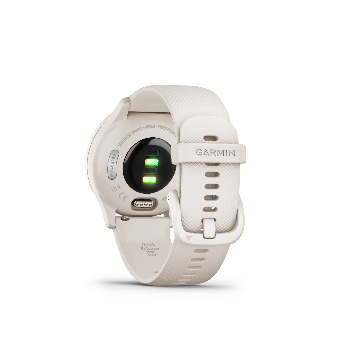 Garmin Vivomove Sport Ivory smartwatch with peach/gold accents
