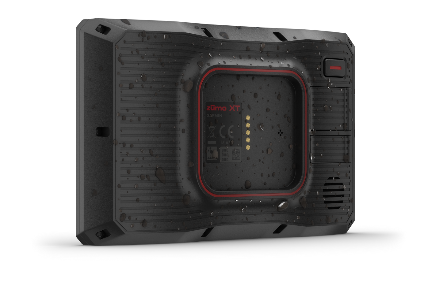 Garmin Zumo XT GPS navigation system, rugged black case with red trim.