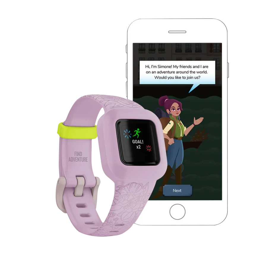 Garmin Vivofit jr. 3, Lilac Floral (Garmin Certified Refurbished)
