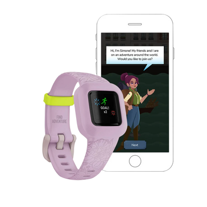 Garmin Vivofit jr. 3, Lilac Floral (Garmin Certified Refurbished)