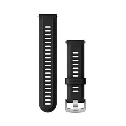 Garmin Forerunner Watch Bands (22 mm) Black with Silver Hardware (010-11251-3U)