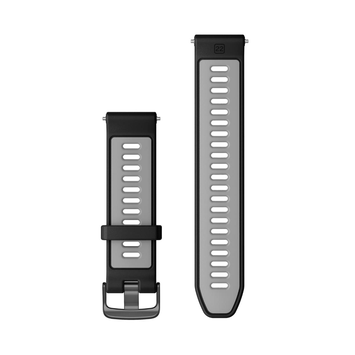 Garmin Forerunner Watch Bands (22 mm) Black/Powder Gray with Slate Hardware (010-11251-9Y)