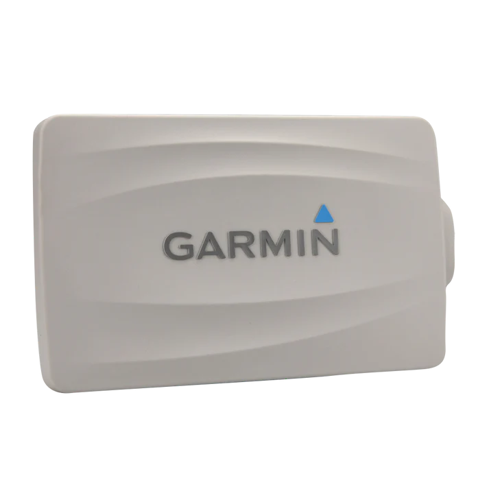 Garmin protective cover, white plastic with Garmin logo and blue triangle, for EchoMAP and GPSMAP marine displays