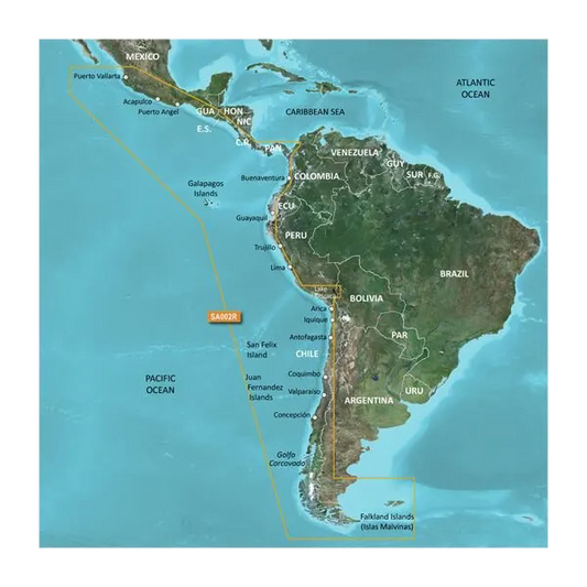 Garmin South America, West Coast Charts BlueChart g3 Vision | VSA002R | microSD/SD by Garmin