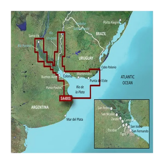 Garmin South America, Rio de la Plata Inland Maps BlueChart g3 | HXSA400S | microSD/SD by Garmin