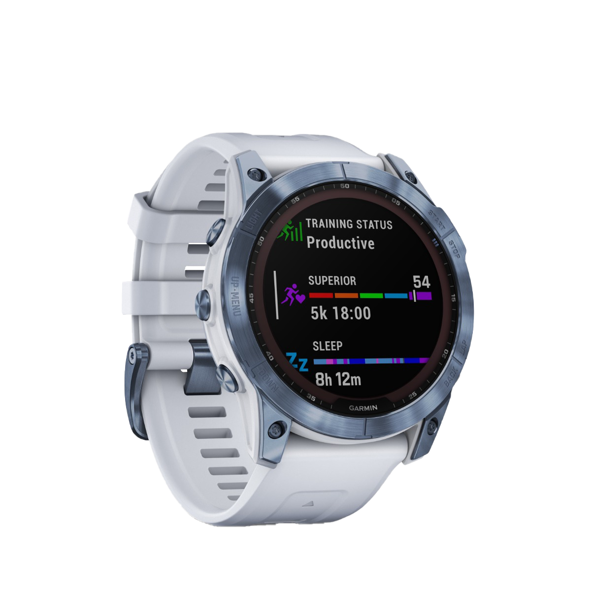 Garmin Fenix 7x Sapphire Solar - Mineral Blue DLC Titanium with Whitestone Band (010-02541-14)