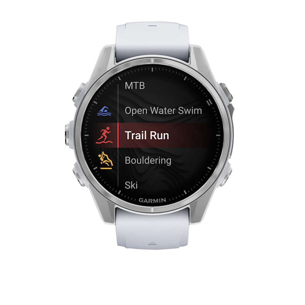 Garmin Fenix 8, AMOLED 43mm, Silver with Whitestone Silicone Band (010-02903-00)