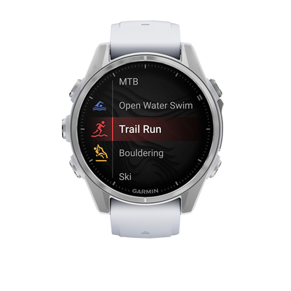 Garmin Fenix 8, AMOLED 43mm, Silver with Whitestone Silicone Band (010-02903-00)