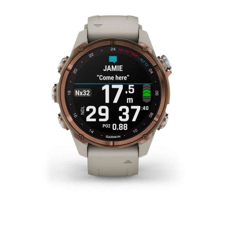 Garmin Descent Mk3i 43mm bronze PVD titanium smartwatch with French gray silicone band