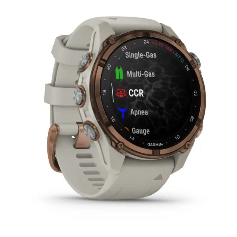 Garmin Descent Mk3i 43mm bronze PVD titanium smartwatch with French Gray silicone band