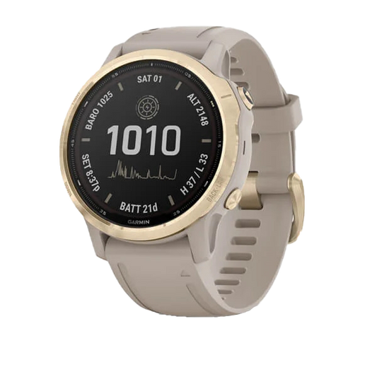 Garmin Fenix 6S Pro Solar - Light Gold with Light Sand Band (010-02409-10) by Garmin