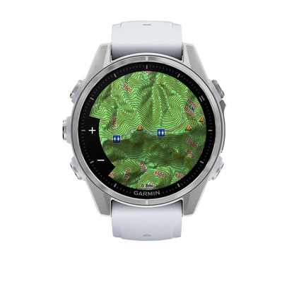 Garmin Fenix 8, AMOLED 43mm, Silver with Whitestone Silicone Band (010-02903-00)