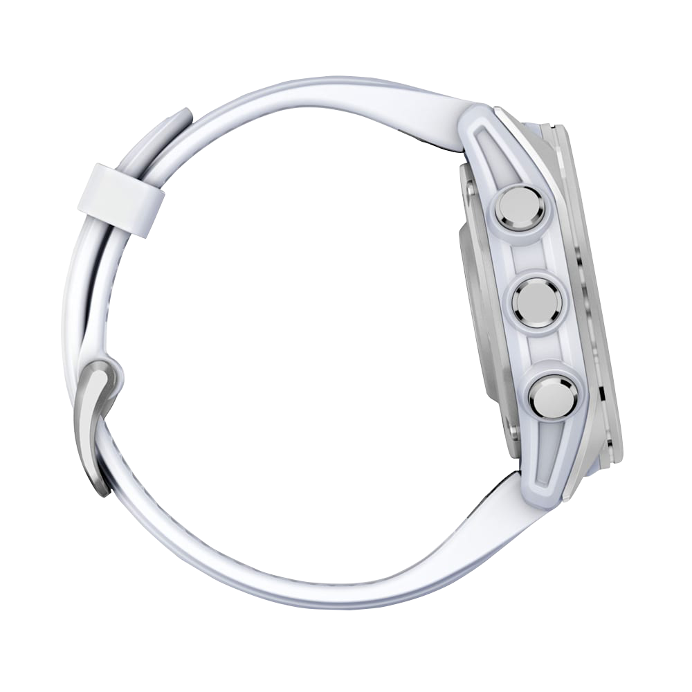 Garmin Fenix 8, AMOLED 43mm, Silver with Whitestone Silicone Band (010-02903-00)