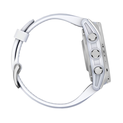 Garmin Fenix 8, AMOLED 43mm, Silver with Whitestone Silicone Band (010-02903-00)