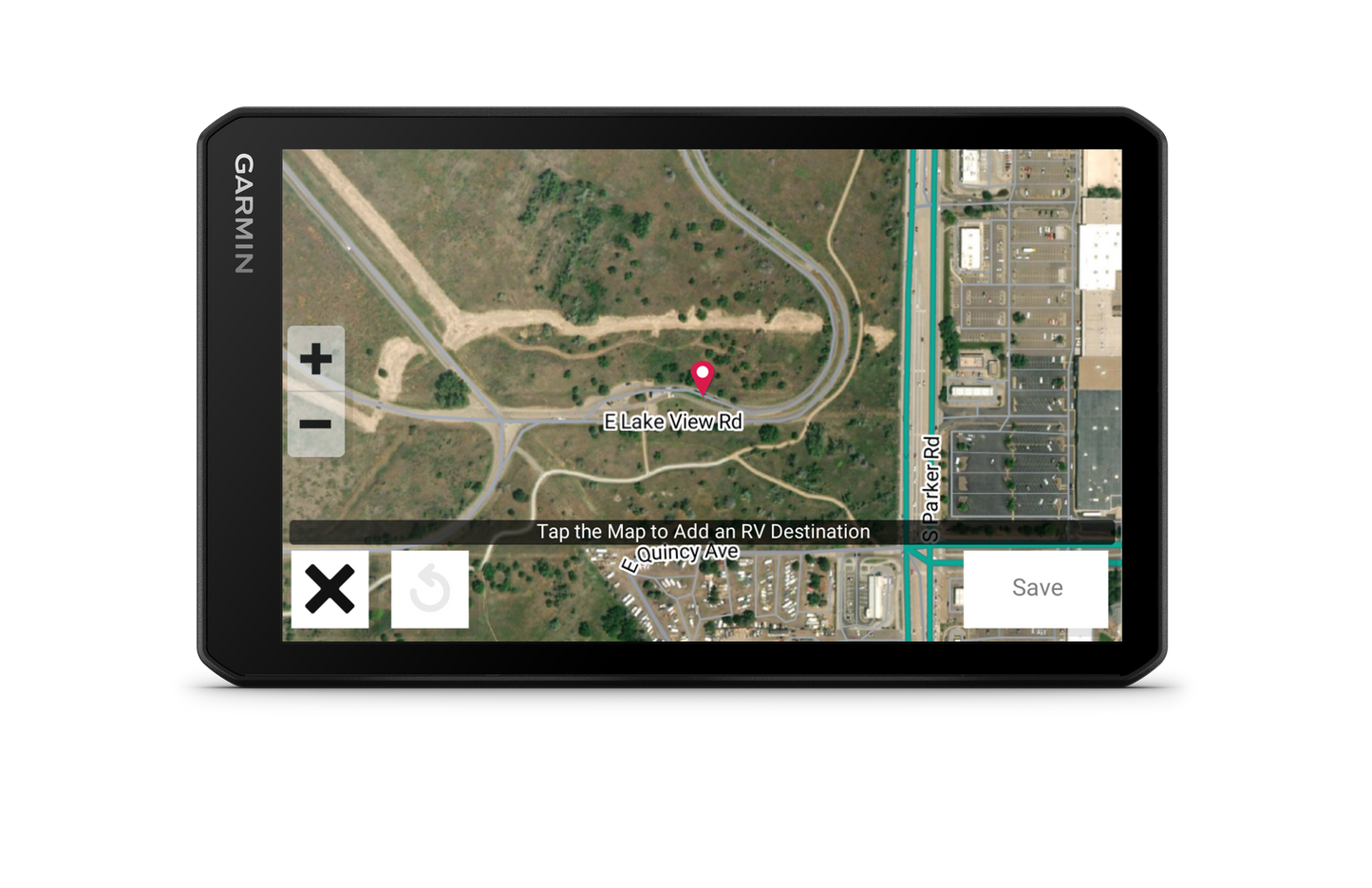 Garmin RV Cam 795, GPS Navigator 7-inch with Built-in Dash Cam (010-02728-00) displays a detailed map for RV navigation.