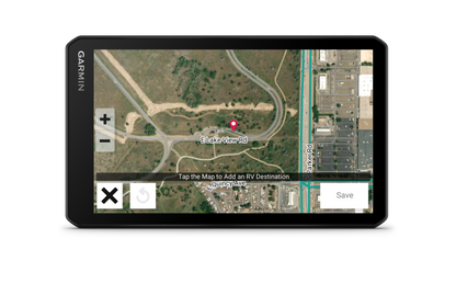 Garmin RV Cam 795, GPS Navigator 7-inch with Built-in Dash Cam (010-02728-00) displays a detailed map for RV navigation.