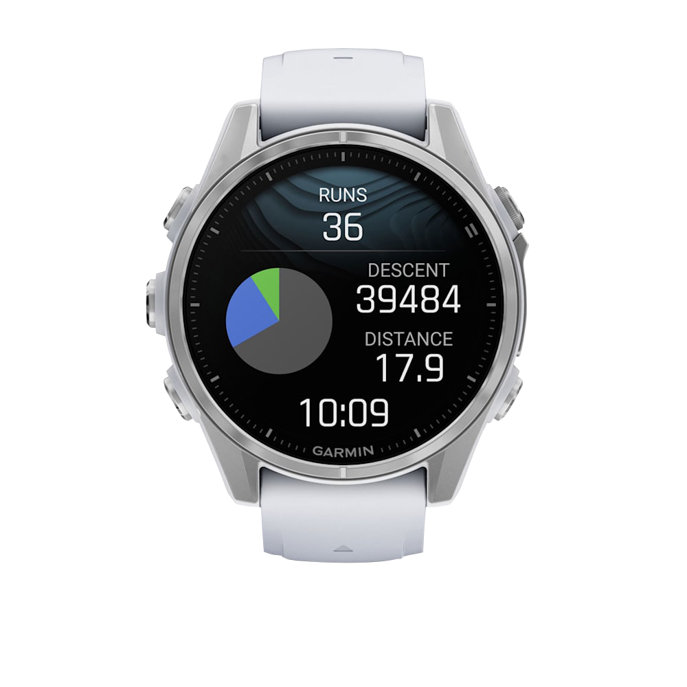Garmin Fenix 8, AMOLED 43mm, Silver with Whitestone Silicone Band (010-02903-00)
